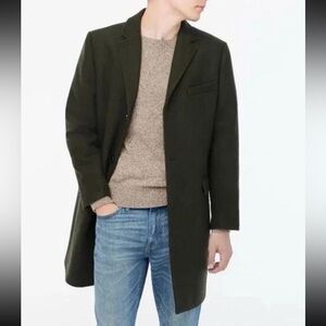 J Crew Factory NWT THOMPSON Wool Topcoat 36 Forest Green